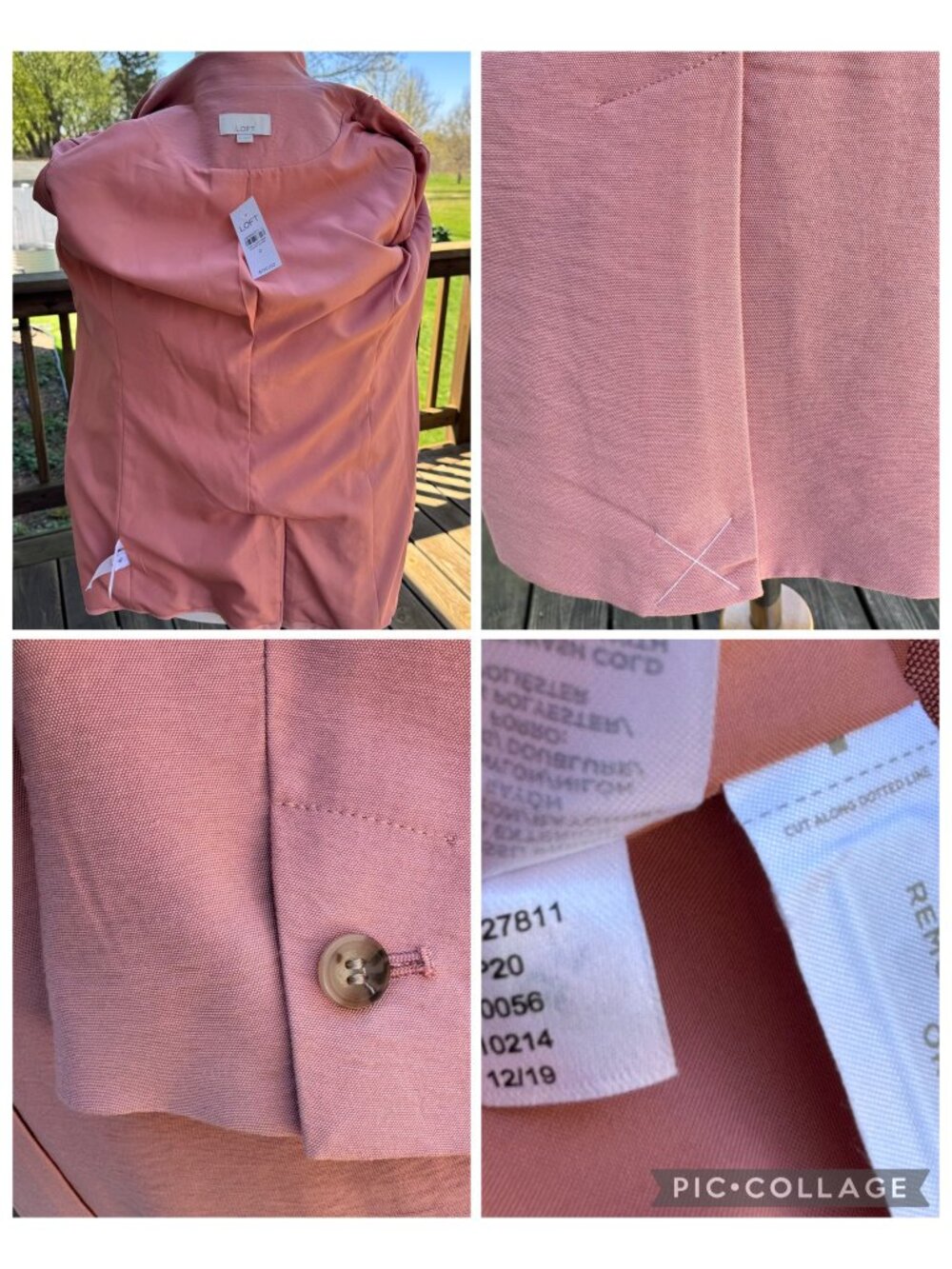 Loft Womens Peach Blazer Size M Lightweight Rayon/Nylon Blend Career New - Picture 6 of 16